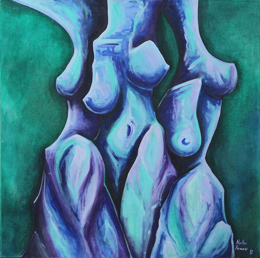 Trois Graces en Vert, de Nella Fauve The Art Cycle