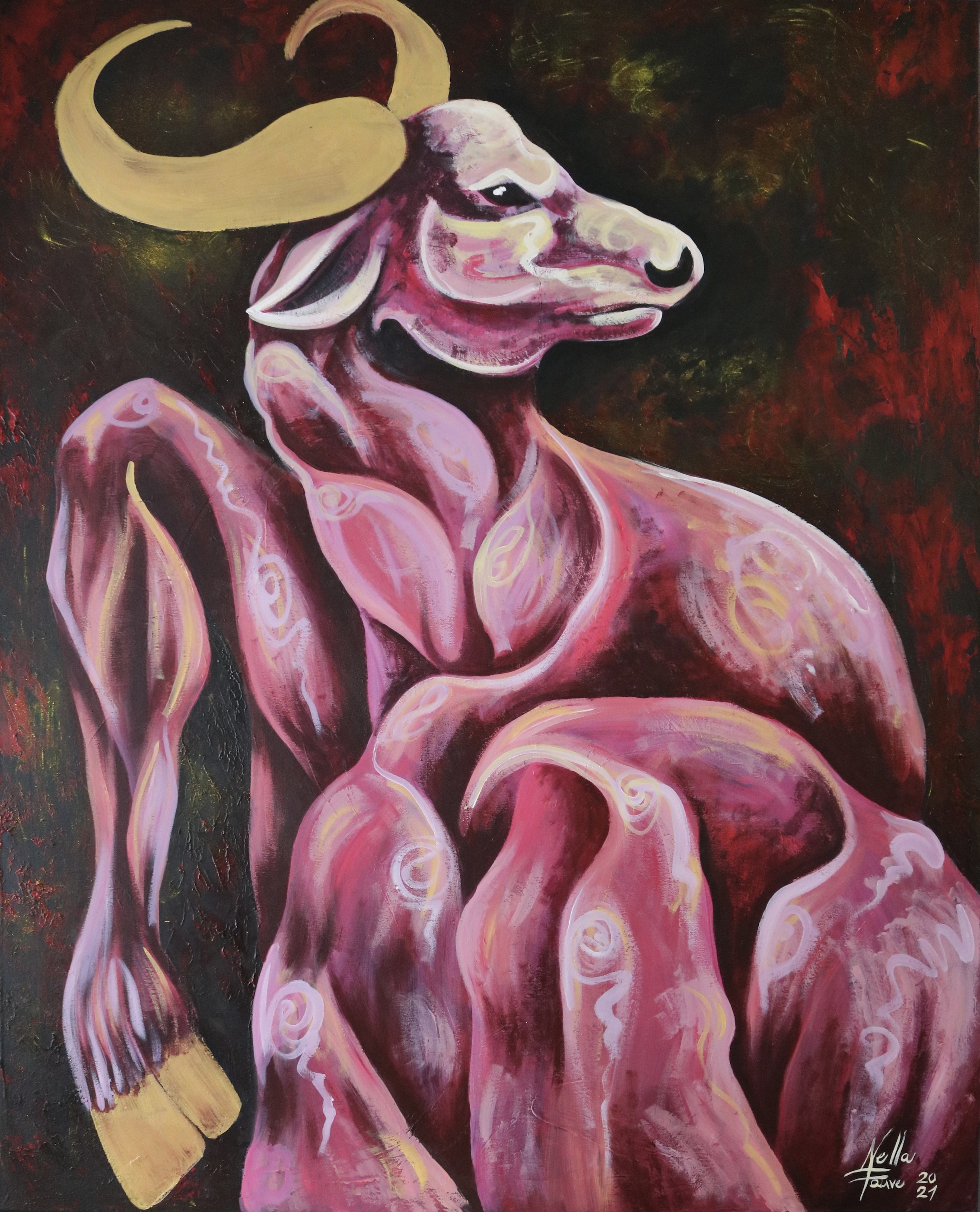 Taureau dans le regarde de l homme, de Nella Fauve The Art Cycle
