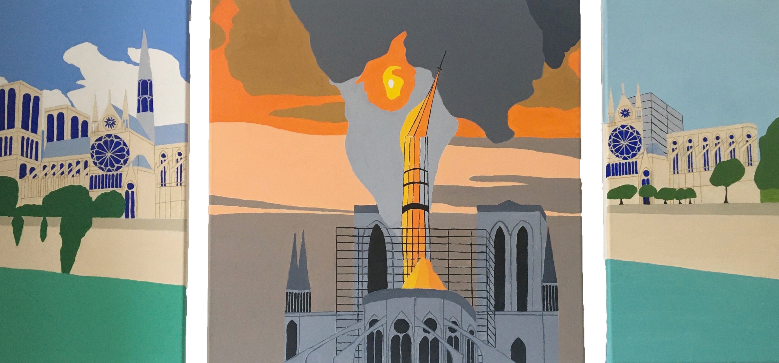L'incendie de Notre-Dame-de-Paris (2019), de Odile Raoul The Art Cycle
