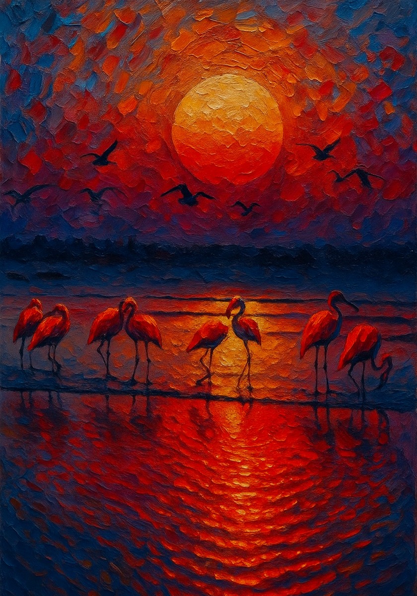 Crépuscule sur la Cote aux Flamants, de Pambisso The Art Cycle