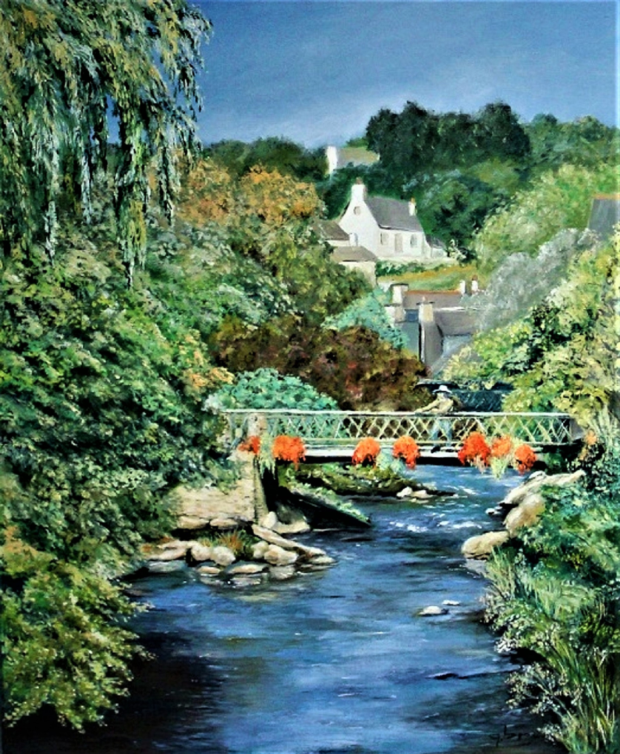 patrice_bru pont_aven_vue_du_pont peinture paysage theartcycle photo_principale.jpg The Art Cycle