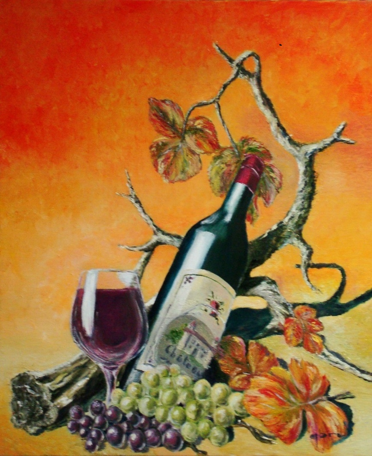 patricebru bouteilleetcepdevigne peinture scene_de_vie theartcycle photo_principale.jpg The Art Cycle