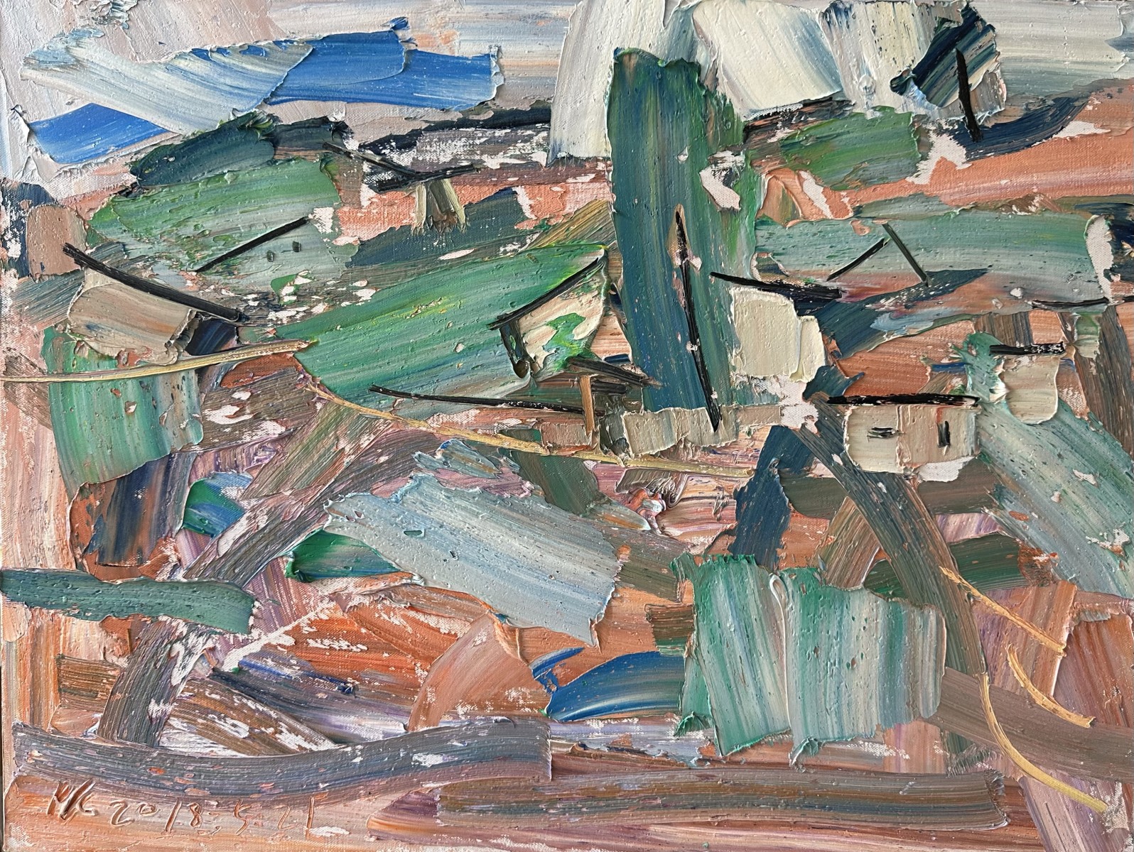 Village sous la pluie, de Peng Kang The Art Cycle