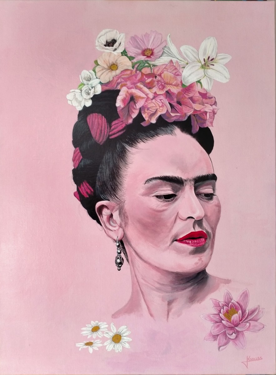 Frida Kahlo et Fleurs, de Richy Wam K The Art Cycle