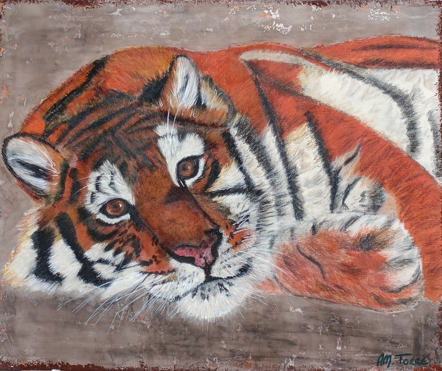 Tigre couché, de Rose-Marie Torre Prost The Art Cycle
