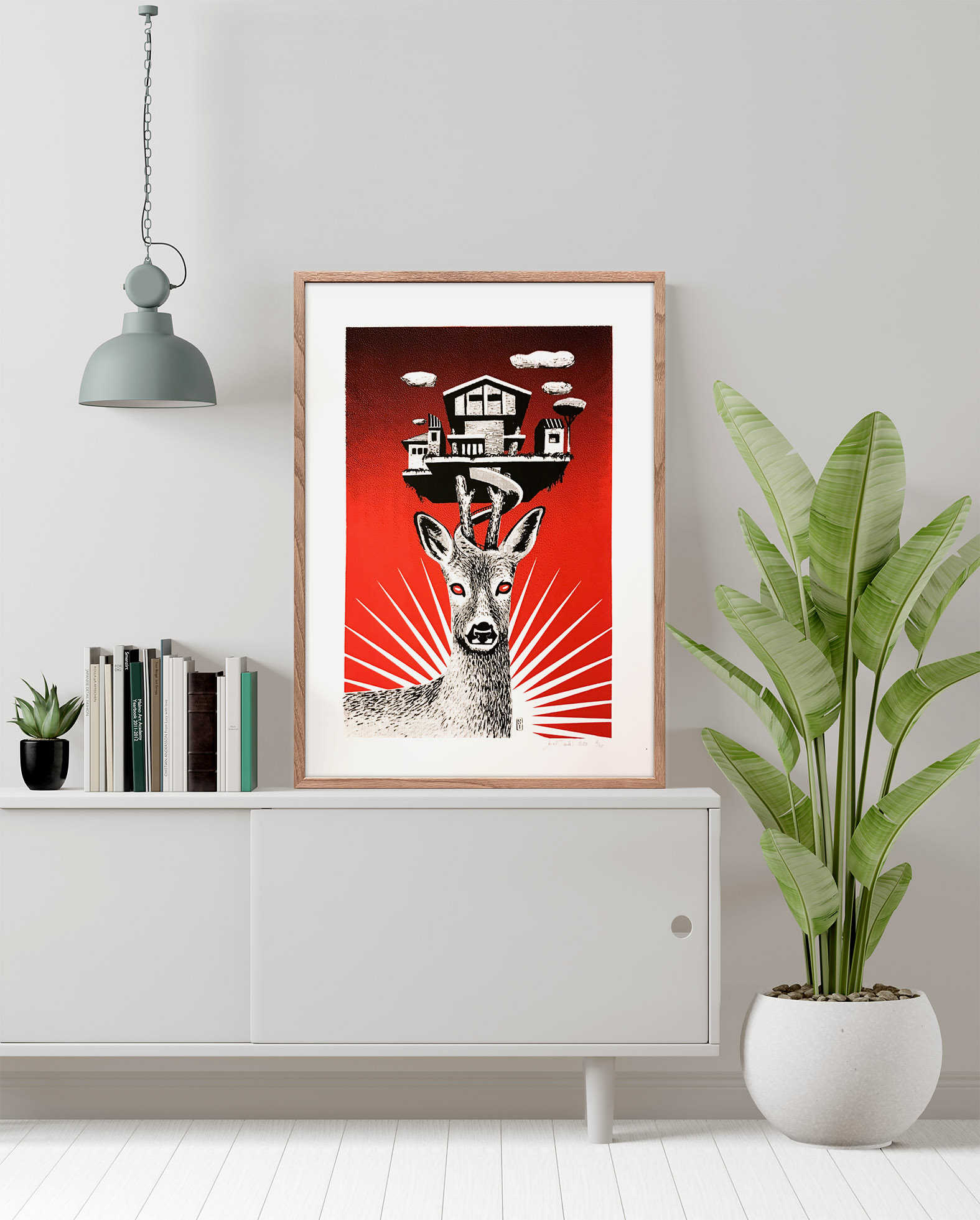 sarahteulet chevreuilrouge2 serigraphie paysagepop_art theartcycle photo_situation.jpg The Art Cycle