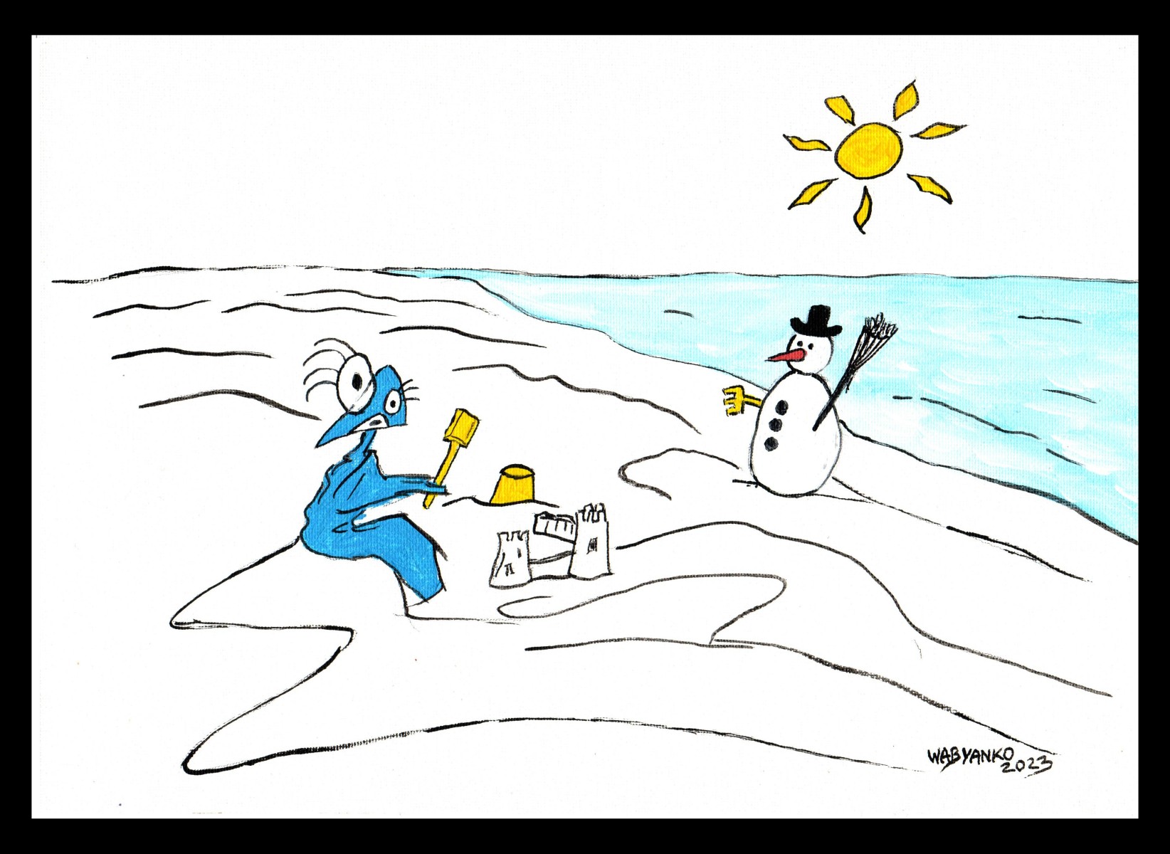 Chateau de sable bonhomme de neige, de Wabyanko The Art Cycle