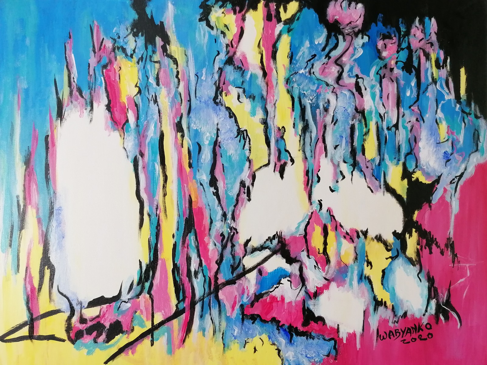 Fantome abstraction en bleu, de Wabyanko The Art Cycle