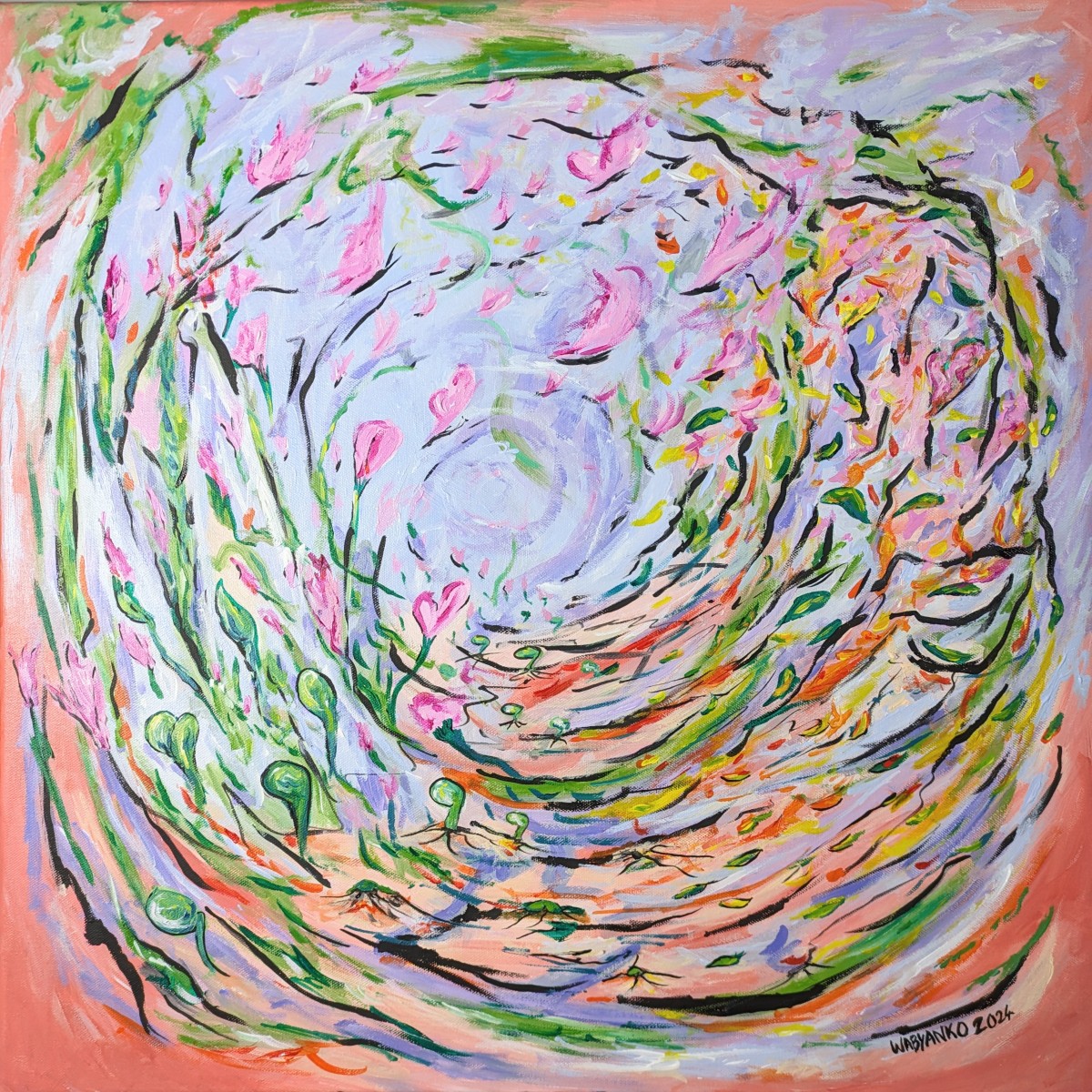 Fleur papillon abstrait, de Wabyanko The Art Cycle